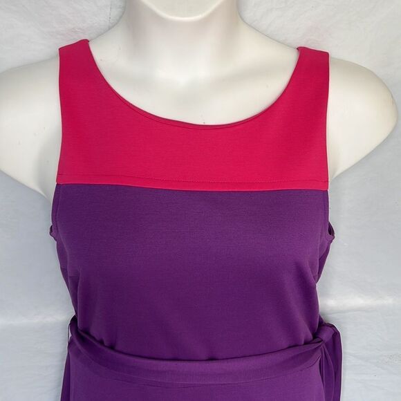 ELLE sleeveless color block knee dress size 12 EXCELLENT - Picture 5 of 10